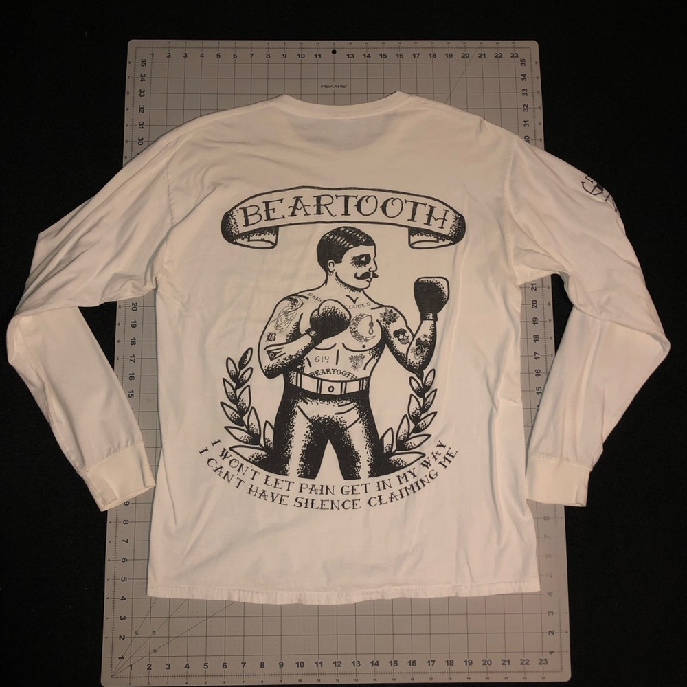 RARE. Beartooth (band). Size Large. White color. Long Sleeve Shirt.